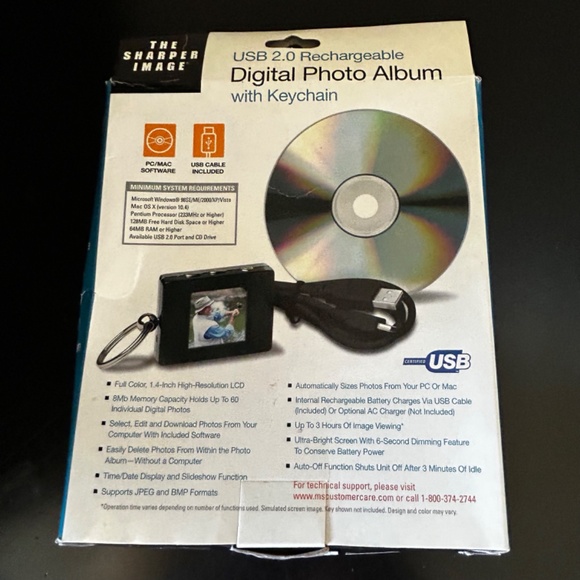 Sharper Image Digital Photo Album with Keychain. NWT - Picture 6 of 6